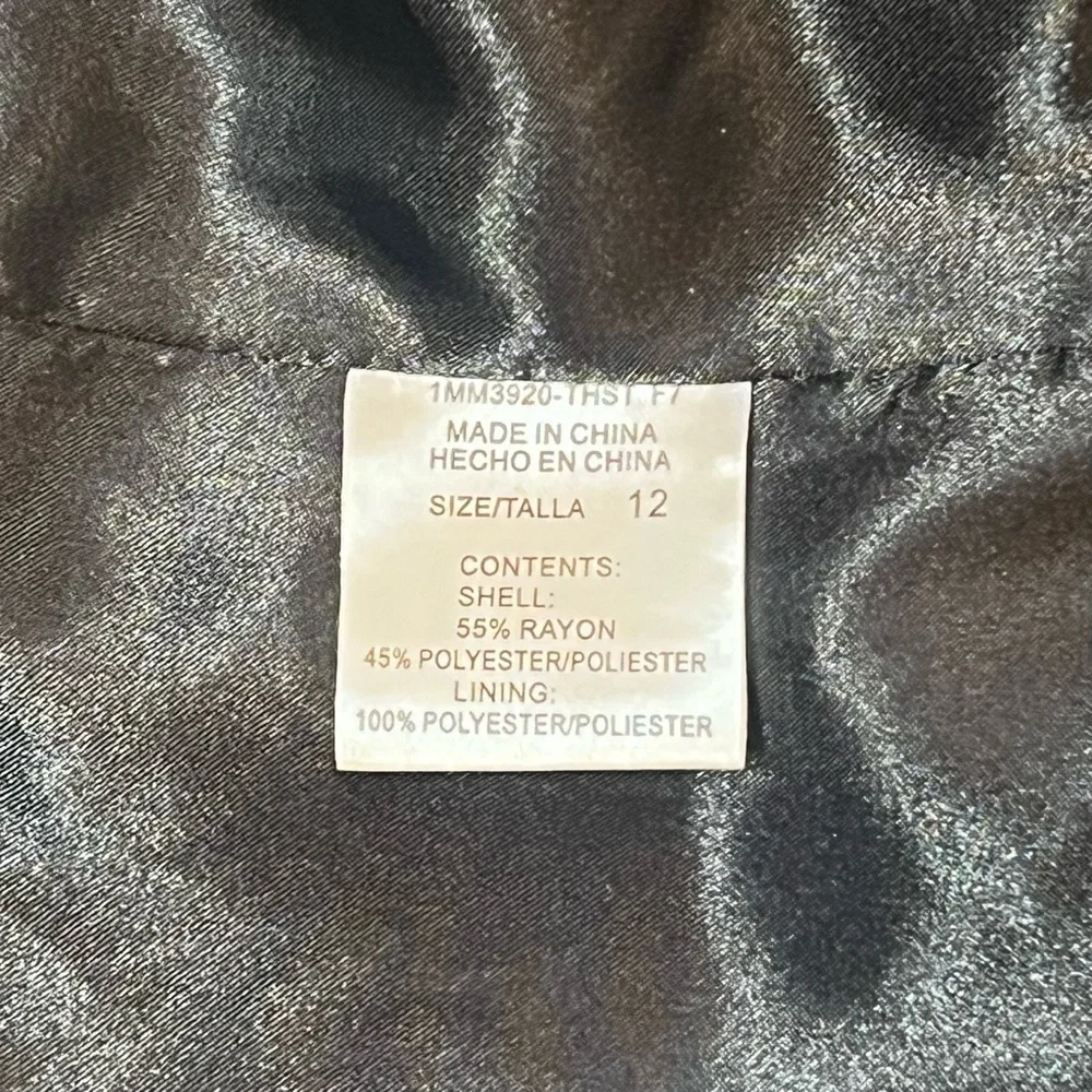 Harvé Benard Black Teal‎ Velvet Damask Open Front Jacket Blazer Sz 12